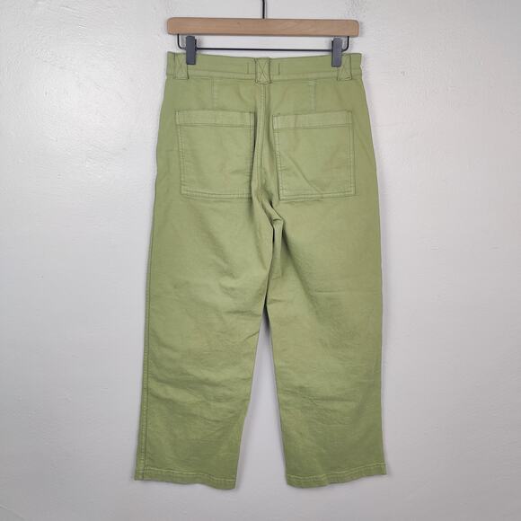 Madewell The Petite Emmett 2.0 Wide-Leg Pants Womens 26P‎ Garment-Dyed Green - Picture 5 of 9